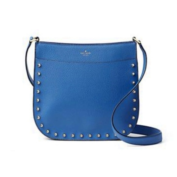 Kate Spade Austin Street Medium Hemsley Blue Pebbled Leather with Gold Studs - Picture 1 of 9